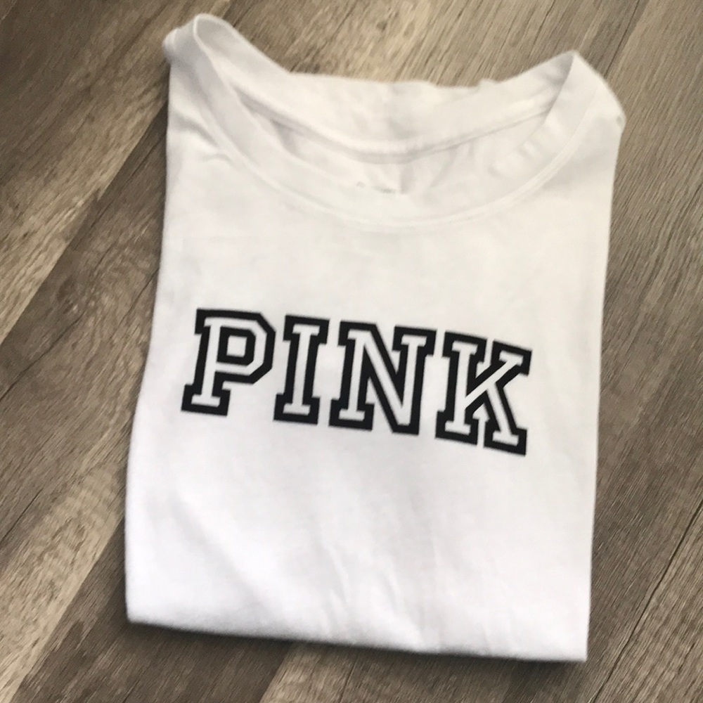 PINK size medium white tshirt NWOT